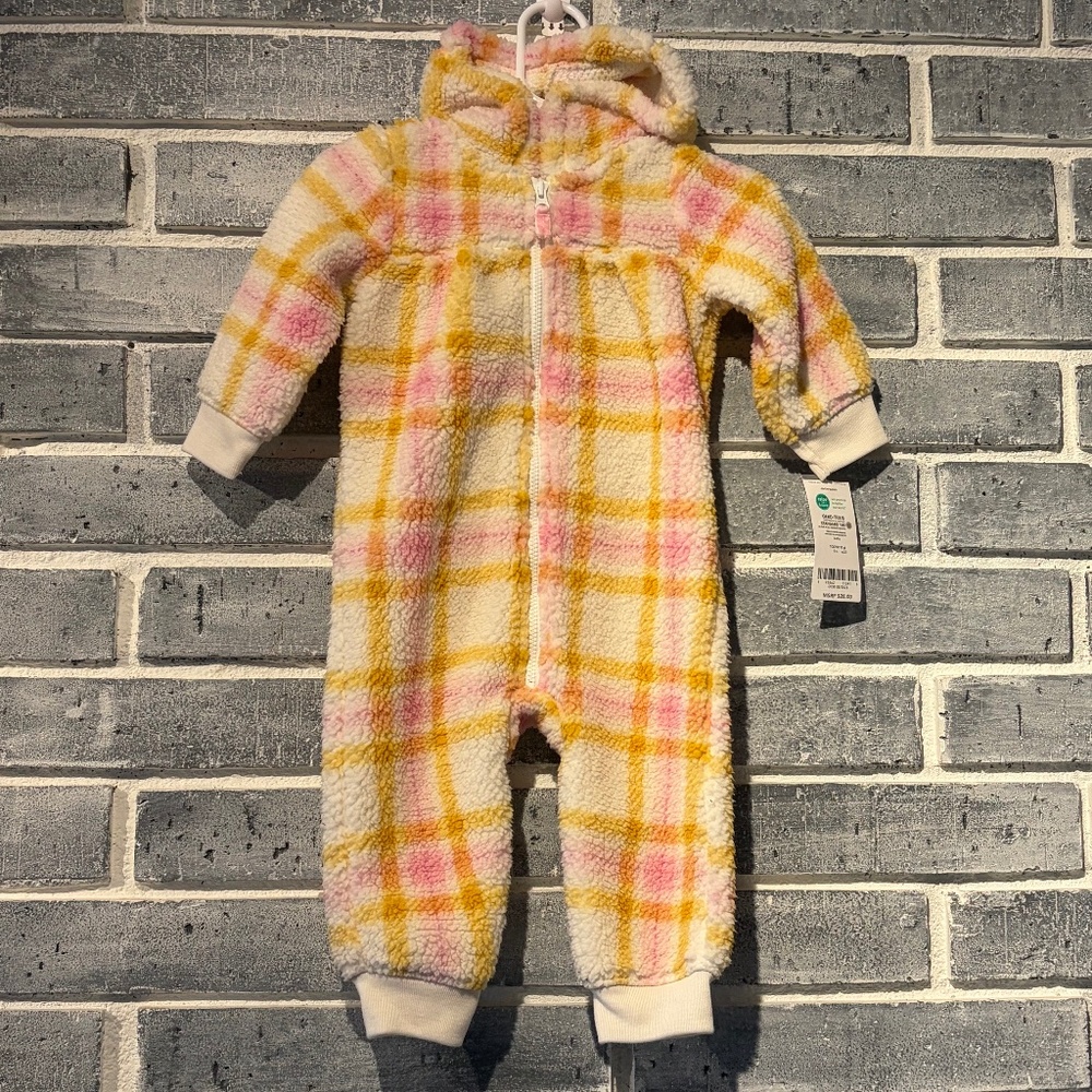 Carter’s Hooded Fleece Body Suit - 9 months